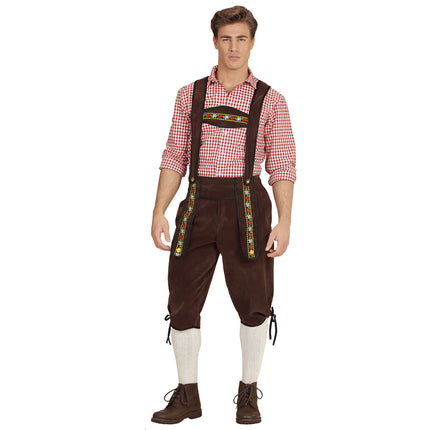 Lederhosen Oktoberfest Uomo Marrone