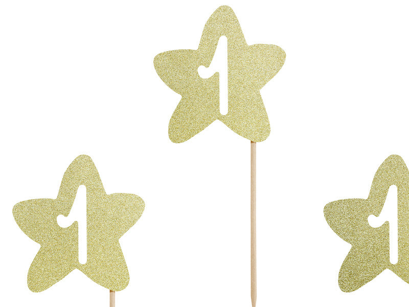 Cake Toppers 1 Anno Oro 6 pezzi