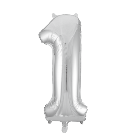 Palloncino Foil Figura 1 Silver XL 86cm vuoto