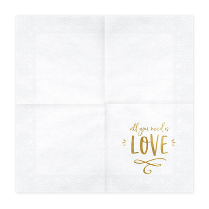 Tovaglioli All You Need Is Love 33 cm 20 pezzi