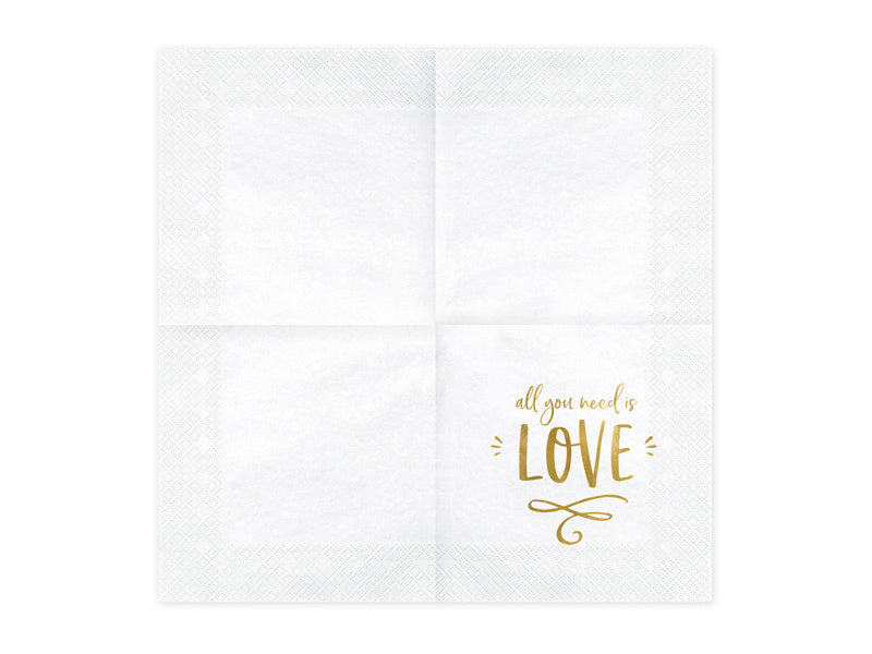 Tovaglioli All You Need Is Love 33 cm 20 pezzi