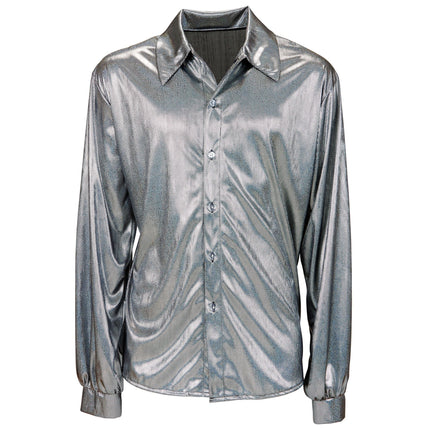 Camicia Disco 70S Argento Uomo