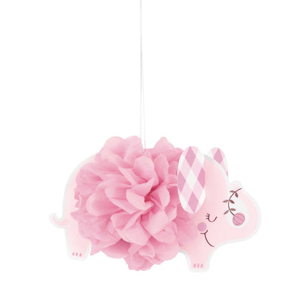 Baby Elefante Appeso Decorazione Rosa 23cm 3 pezzi