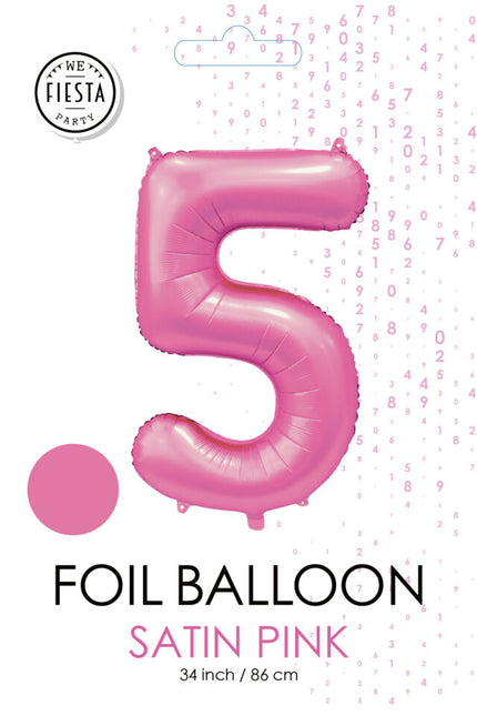 Palloncino a figura rosa 5 anni lucido 86 cm