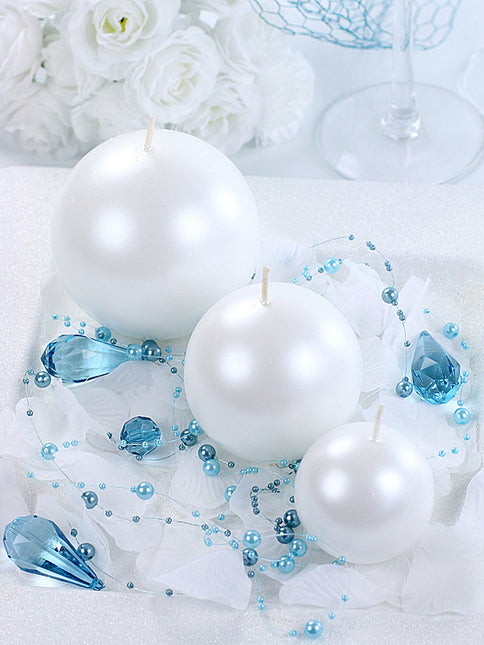 Candele Globe Pearl Metallic 8cm 6pz