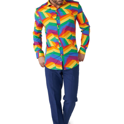 Camicia ZIG Zag Rainbow da uomo OppoSuits