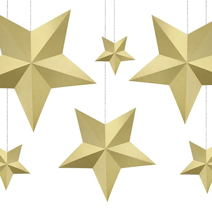 Decorazione Stelle Oro 6 pezzi