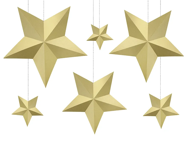 Decorazione Stelle Oro 6 pezzi