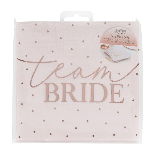 Tovaglioli oro rosa Team Bride 16,5 cm 16 pezzi