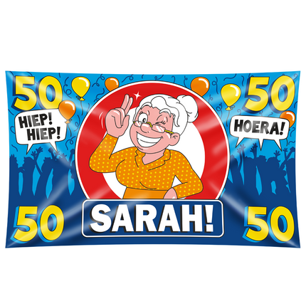 Sarah Bandiera da parete 50 anni Hurrah 1,5 m