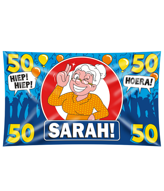 Sarah Bandiera da parete 50 anni Hurrah 1,5 m