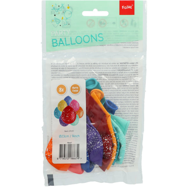 Palloncini Coriandoli Colorati 23cm 8pz