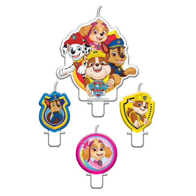 Candele Paw Patrol 4 pezzi