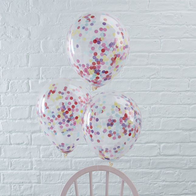 Palloncini coriandoli colorati 30cm 5pz