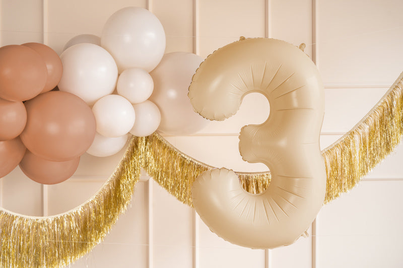 Palloncino in foil numero ''3'', 72 cm, beige