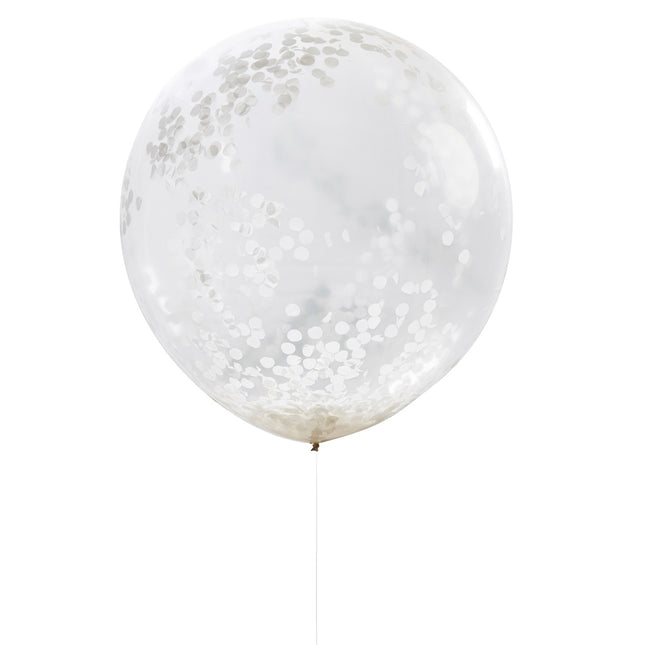 Palloncini a coriandoli bianchi 90cm 3pz