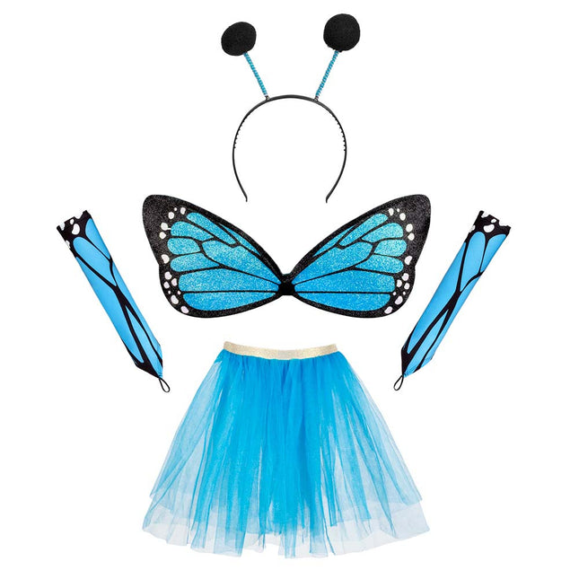 Set di costumi blu Farfalla 4 pezzi