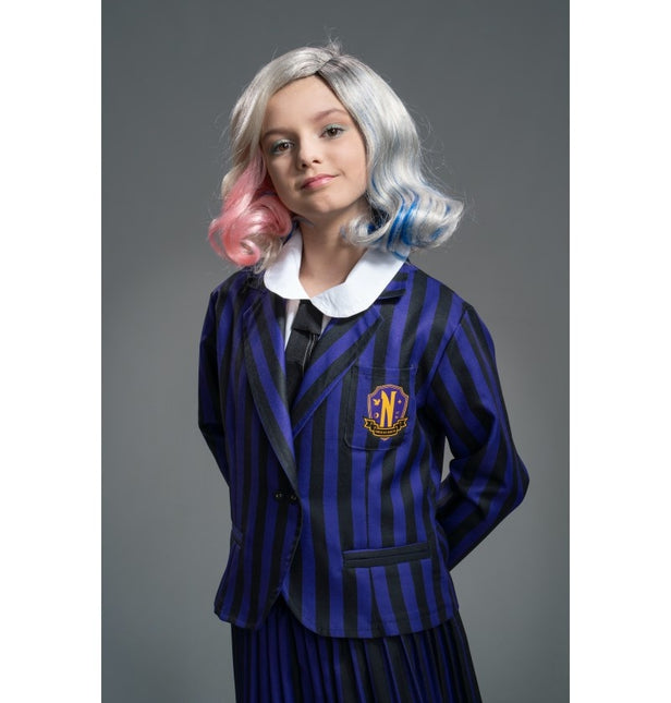 Costume Wednesday Uniforme scolastica nero/viola bambino