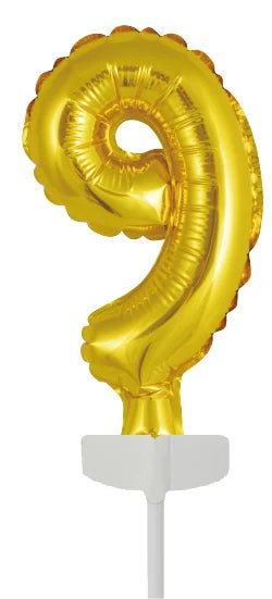 Palloncino in foil 9 anni Gold Cake topper 12.5cm