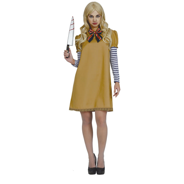 Costume da bambola di Halloween da donna con fiocco