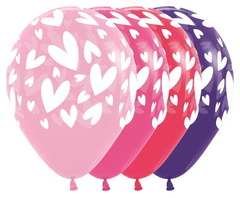 Palloncini Modern Hearts Mix 30cm 25pz