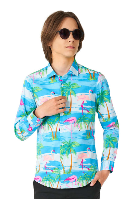 Camicia Hawaii Flamingo Teen Ragazzo Teen OppoSuits