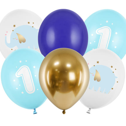 Palloncini 1 Anno Mix Blu 30cm 6pz