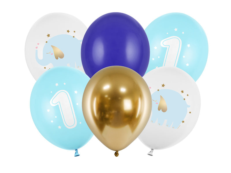 Palloncini 1 Anno Mix Blu 30cm 6pz