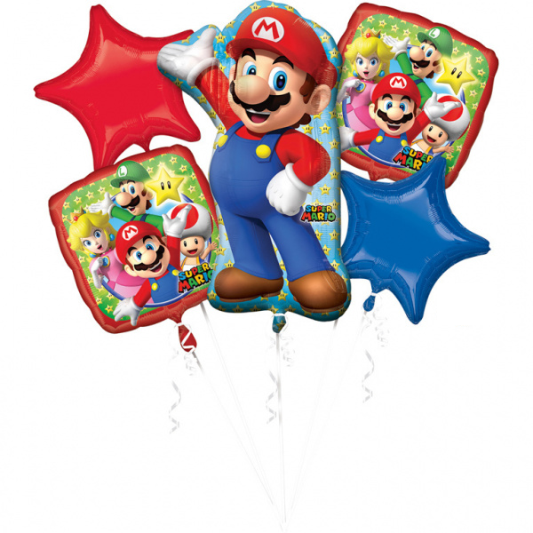 Set di palloncini ad elio Super Mario 5 pezzi vuoti