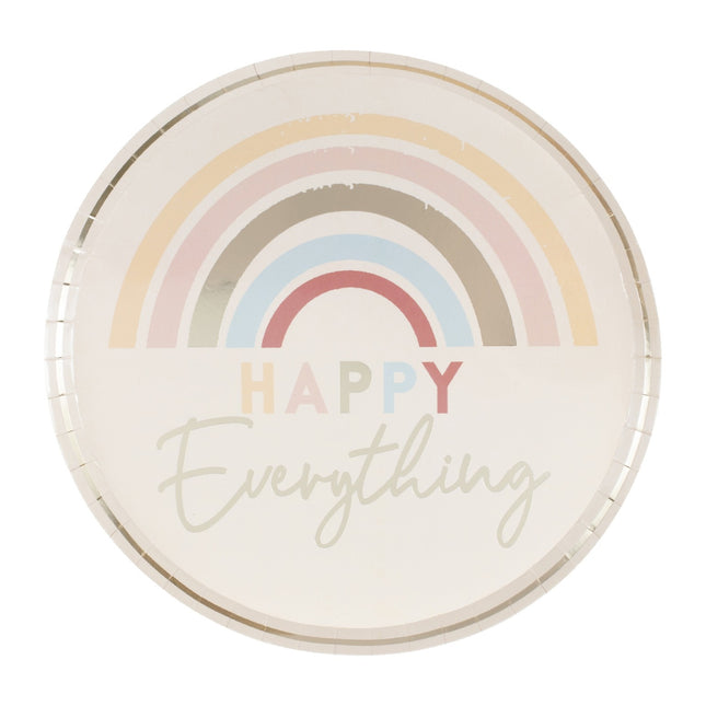 Piatti arcobaleno Happy Everything 25cm 8pz