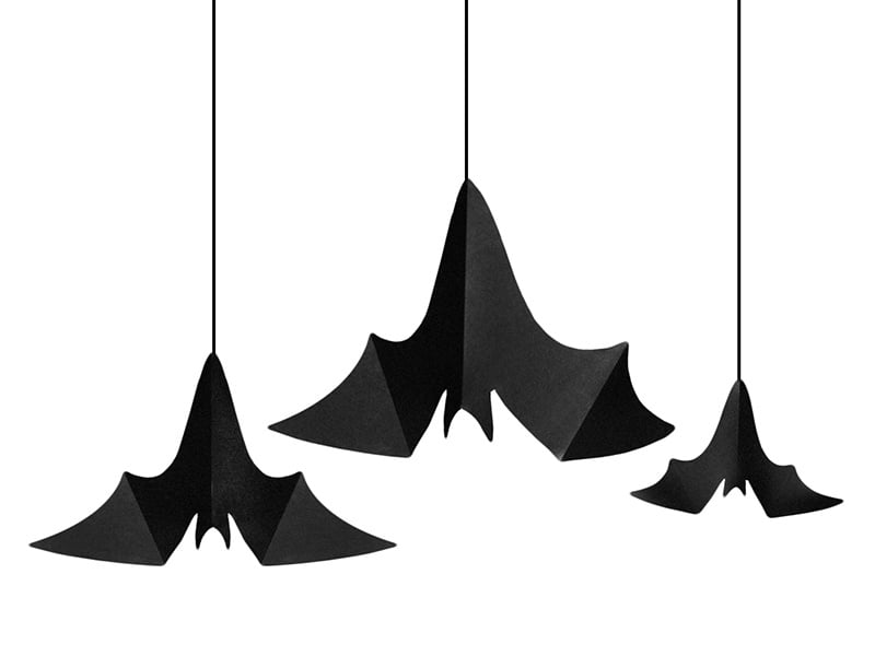 Set di pipistrelli per decorazioni appese di Halloween 31-47 cm 3 pezzi