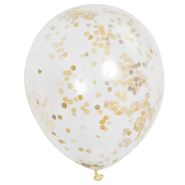 Palloncini a coriandoli oro 30,5 cm 6 pezzi