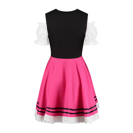 Dirndl 2-dlg., nero/rosa, camicetta Carmen