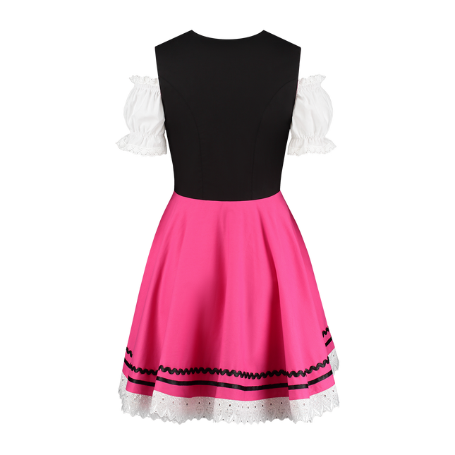 Dirndl 2-dlg., nero/rosa, camicetta Carmen