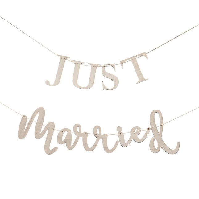 Garland Just Married Wood 1,5 m