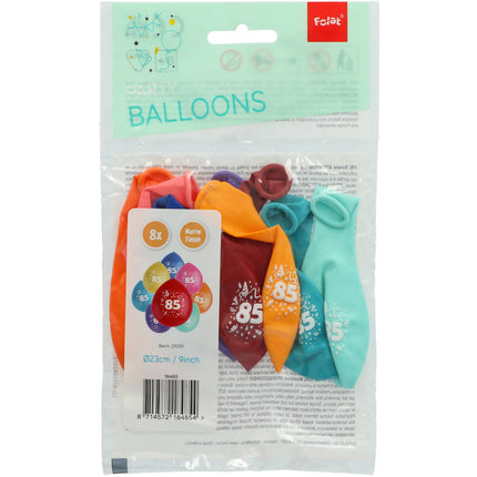 Palloncini 85 Anni Colorati 23cm 8pz