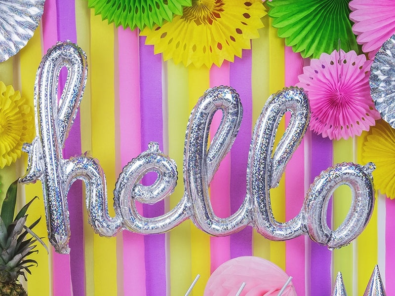 Palloncino in foil Hello Holographic 72 cm