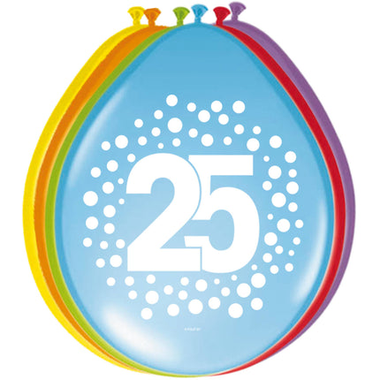 Palloncini 25 anni a pois 30cm 8pz