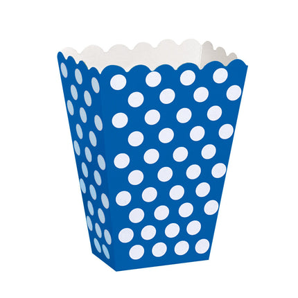 Ciotole per popcorn blu a pois bianchi 13,7 cm