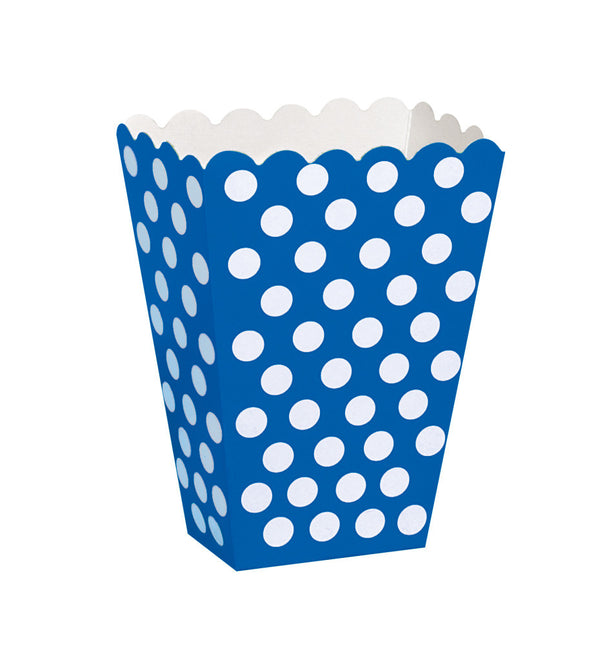 Ciotole per popcorn blu a pois bianchi 13,7 cm