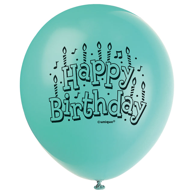 Palloncini di buon compleanno blu 23cm 15pz