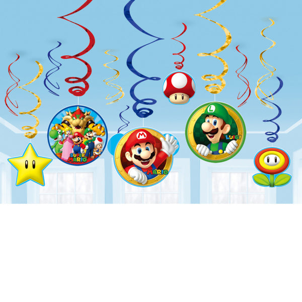 Decorazione appesa Super Mario 61 cm 12 pezzi