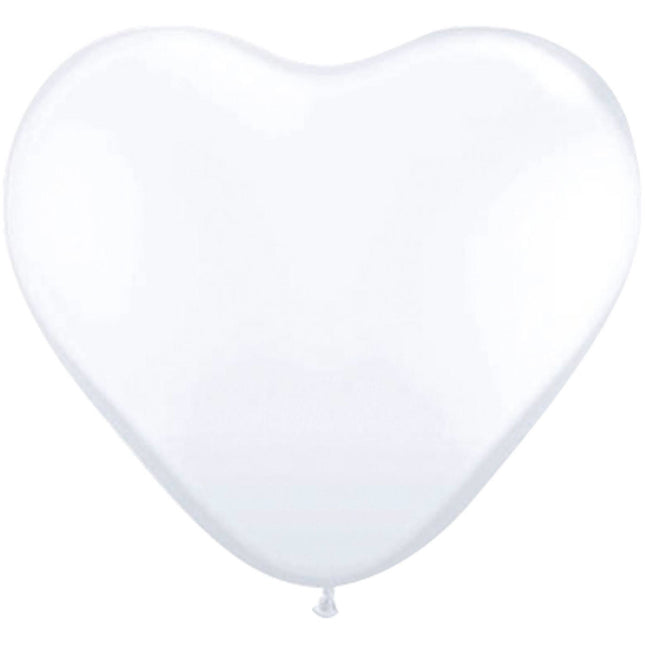 Palloncini a cuore bianchi 30cm 8pz