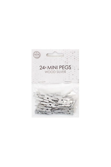 Mini chiodini legno argento 24pz