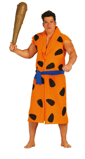 Costume Fred Flintstone nero arancione da uomo