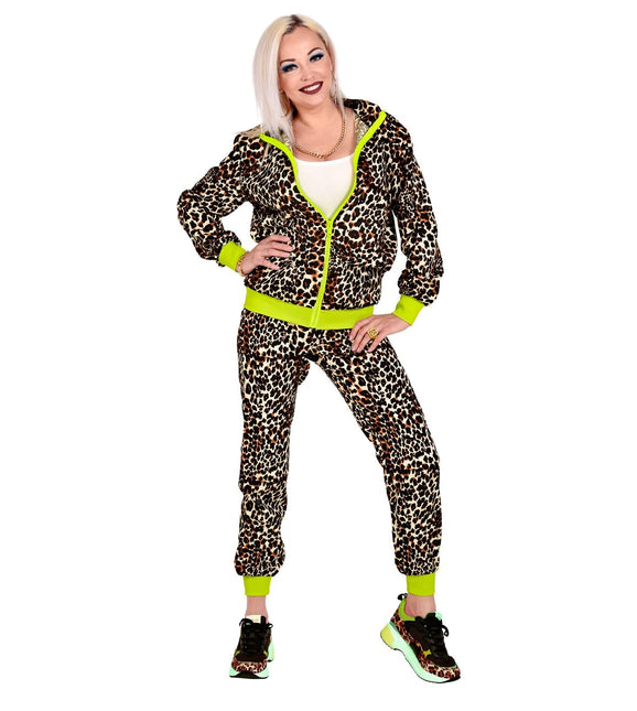 Tuta da ginnastica Neon 80S Guasto Leopardo