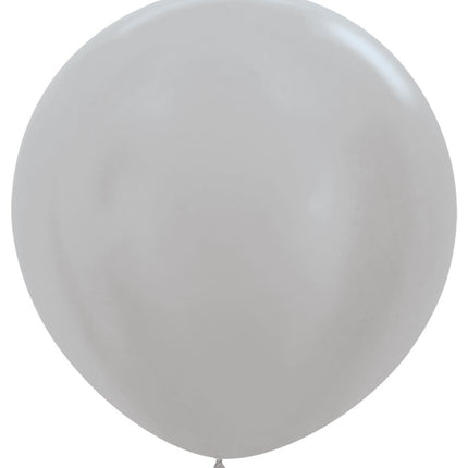 Palloncini Perla Argento 91cm 10pz