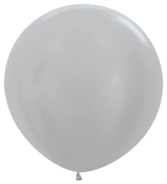 Palloncini Perla Argento 91cm 10pz