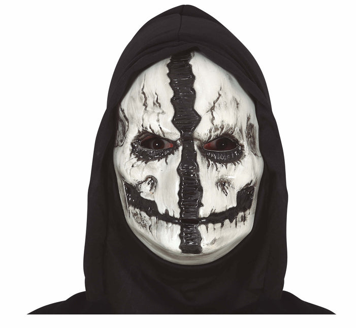 Maschera di Halloween in bianco e nero Teschio