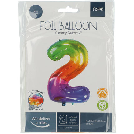 Palloncino Foil Figura 2 Rainbow XL 81cm vuoto